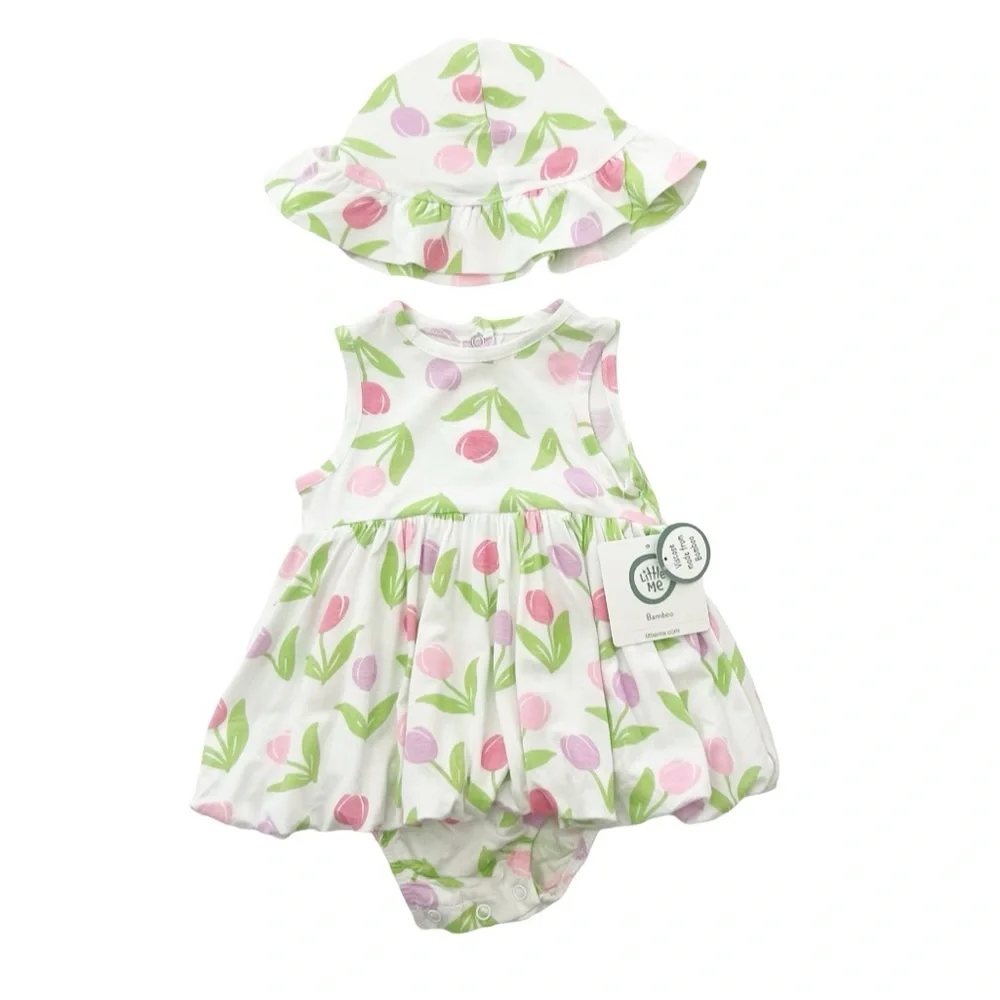 Little Me Baby 2/Piece 9mo Popover/Hat NWT